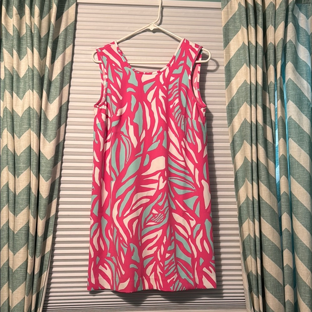Lilly Pulitzer Pink Sheath Midi Dress Scoop Neck Sleeveless